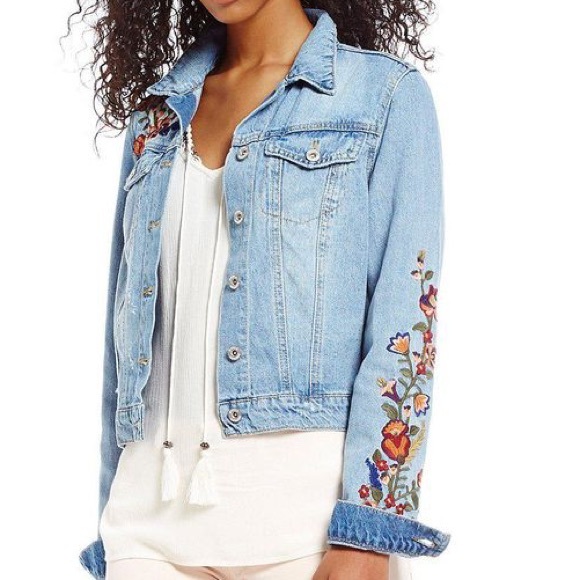 Jessica Simpson Jackets & Blazers - Jessica Simpson Pixie Embroidered Denim Jacket